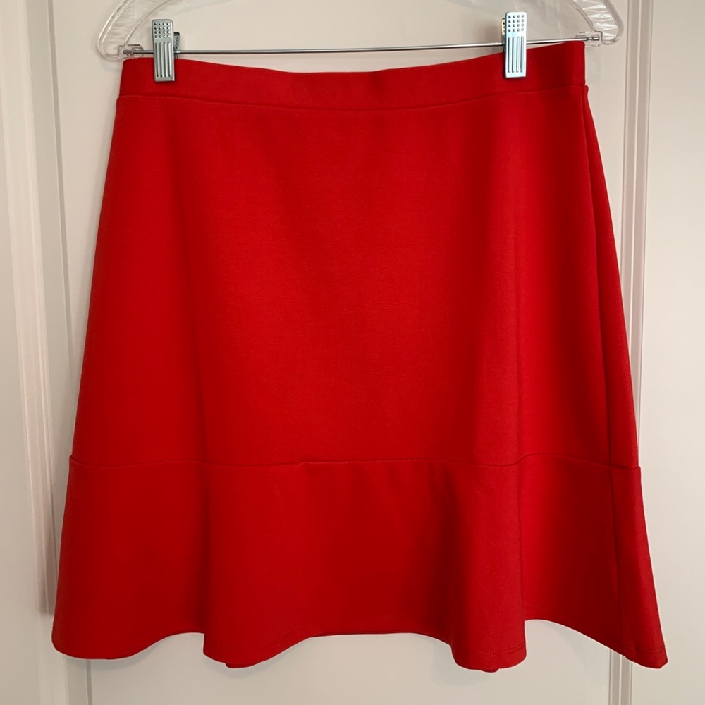 Loft red cotton stretch skirt sz M